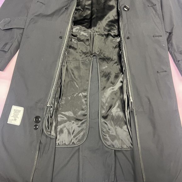 American Apparel Inc Black Shade 385 Army Issue Trench Coat Men’s Size 40R - Picture 6 of 14